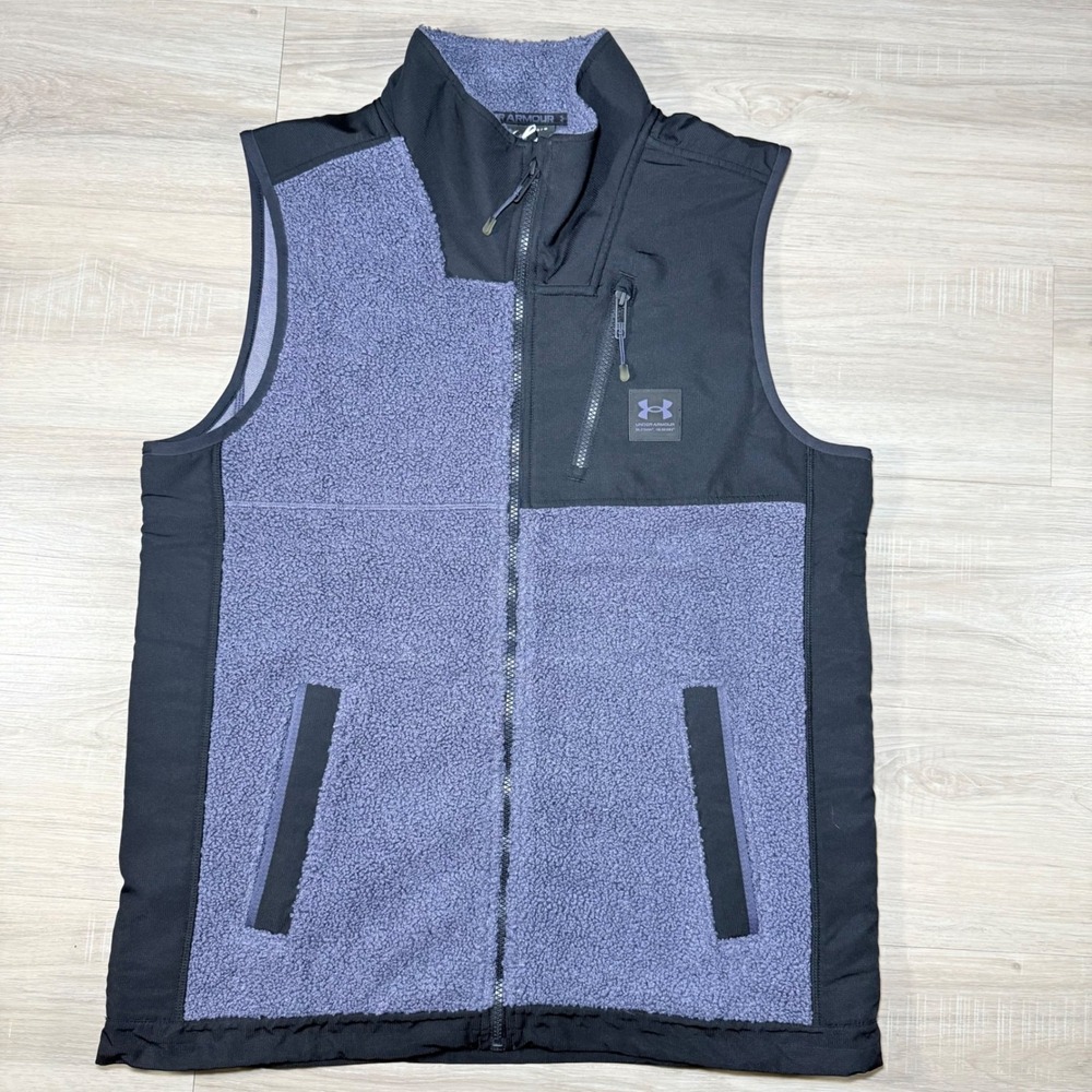 Under‎ Armour Mission Boucle Vest Purple Sherpa Fleece Full Zip Size L
